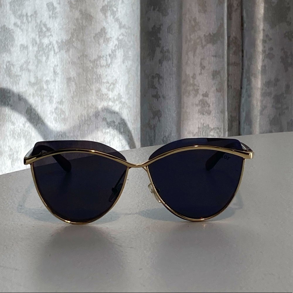 Real Dior cat style glasses black and gold.